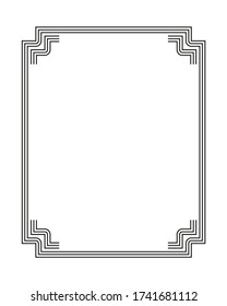Vector illustration of art deco borders and frames. Creative pattern in the style of the 1920s for your design.
