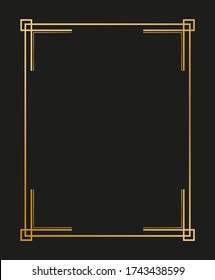 Vector illustration of art deco borders and frames. Creative pattern in the style of the 1920s for your design.