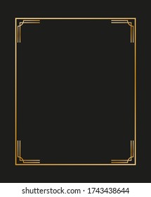 Vector illustration of art deco borders and frames. Creative pattern in the style of the 1920s for your design.