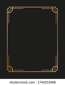 Vector illustration of art deco borders and frames. Creative pattern in the style of the 1920s for your design.