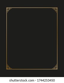 Vector illustration of art deco borders and frames. Creative pattern in the style of the 1920s for your design.