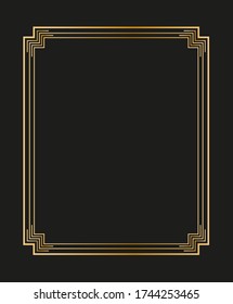 Vector illustration of art deco borders and frames. Creative pattern in the style of the 1920s for your design.