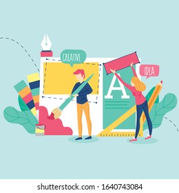 Vector illustration of art design & drawing concept
