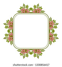 Vector illustration art flower frames blooms with card hand drawn