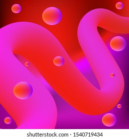 Vector Illustration Art Graphic Design. Purple Abstract Futuristic Shapes, Colorful Vibrant Background. Landing Page, Festival Concept Card, Banner, Poster, Cover, Flyer, Journal, Magazine, Template.