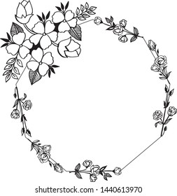 Vector illustration art leaf wreath frames for poster