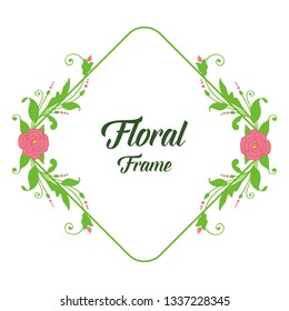 Vector illustration art pattern frame flower rose pink hand drawn