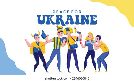 vector illustration art peace for ukraine and stop for war and freedom