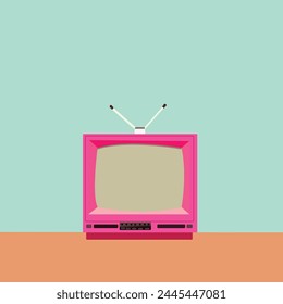 vector illustration ART pink TV 