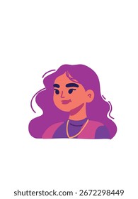 vector illustration art portrait of a stylish woman