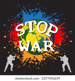 Vector illustration of art presenting and advocating for an end to war.