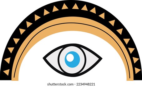 Ilustración vectorial Art arco iris eye. Arte ideal para la decoración de fiestas, tarjetas, carteles, encuadernación, artesanía, papelería.
