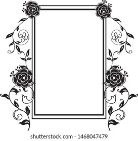 Vector illustration art rose bouqet frame for decorative of card happy day