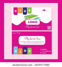 Vector illustration art school template business card, visiting card editable post banner template