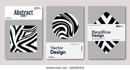 Vector illustration art set. Black and white colors. Design for invitations, business cards, gift cards, flyers and brochures.