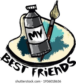 vector illustration of art supplies