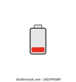 A vector illustration art of very low battery