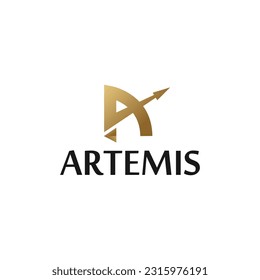 Vector illustration of Artemis logo icon on white background, archer logo