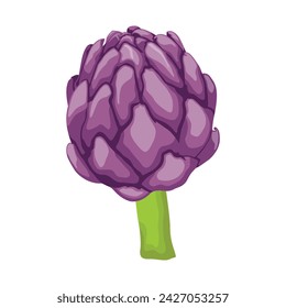 Vector illustration of artichoke flat style. Food fresh raw, green healthy organic vegetable, plant ingredient, nutrition vegetarian flower, natural agriculture