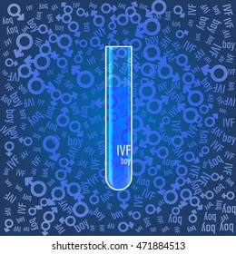 Vector illustration artificial insemination. In Vitro Fertilization in test tube ivf baby creation in laboratory. Plan sex of the IVF baby 