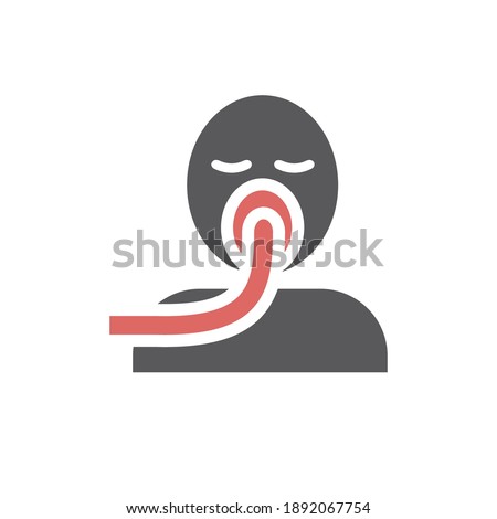 Vector illustration of artificial ventilation by airway medical. Flat icon