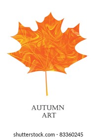Vector illustration of artistic autumn leaf