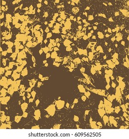 Vector illustration of artistic background. Autumn foliage silhouette.