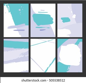 Vector illustration.Set of artistic creative universal cards. Modern posters.Hand drawn texture.Cards for invitations, greetings, brochures.
