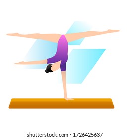 Vector illustration of artistic gymnastics. Sport concept
