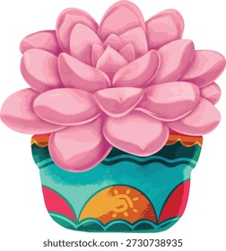 A vector illustration artwork of a cactus plant showcases artistic style and clean design, emphasizing the plant’s distinctive shape and modern visual appeal.