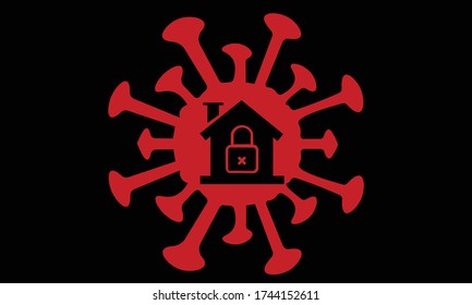 A vector illustration artwork of  Covid-19 Lock Down concept.