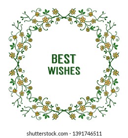 Vector illustration artwork of flower frames with greeting card of best wishes
