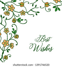 Vector illustration artwork of flower frames with greeting card of best wishes