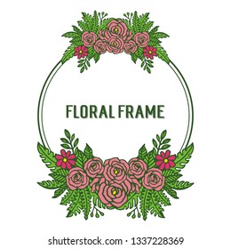 Vector illustration artwork frame flower rose beautiful hand drawn