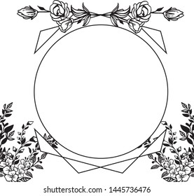 Vector illustration artwork of leaf flower frame with greeting card