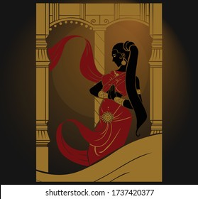 A vector illustration artwork of mahabharat character Draupadi also referred as Panchalī.