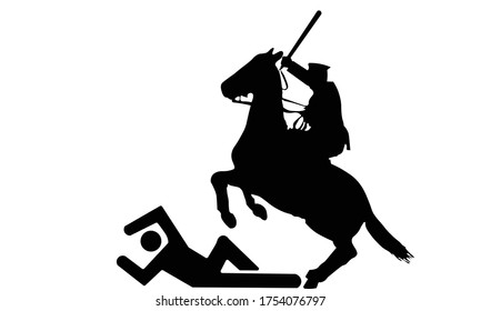 A vector illustration artwork of police brutality sign