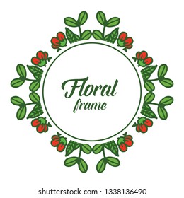 Vector illustration artwork red rose wreath frames blooms