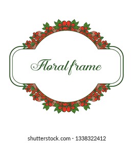 Vector illustration artwork red wreath frame with backdrop hand drawn