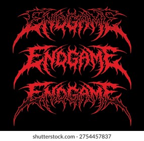 Vector illustration artwork three aggressive, red death metal logos reading 