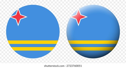 Ilustración vectorial de la bandera de Aruba sobre fondo transparente
