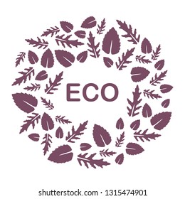 Vector illustration with arugula and basil leaves. Eco design. Vegan, natural, bio. Organic background. Design for banner, poster, textile, print.