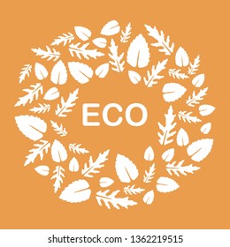Vector illustration with arugula and basil leaves. Eco design. Vegan, natural, bio. Organic background. Design for banner, poster, textile, print.