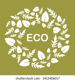 Vector illustration with arugula and basil leaves. Eco design. Vegan, natural, bio. Organic background. Design for banner, poster, textile, print.