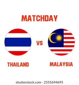 Vector Illustration of ASEAN Football Championship Match between thailand vs Malaysia