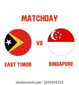 Vector Illustration of ASEAN Football Championship Match between east timor vs singapore