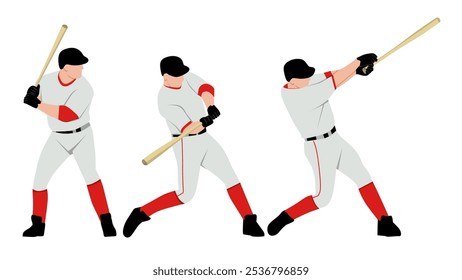 Vector illustration of aseball tutorial,man doing basebal,how to baseball, baseball step for education,poster,learning,school and more