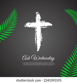 Vector illustration of Ash Wednesday Christian holy day banner