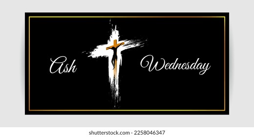 Vector illustration of Ash Wednesday Christian holy day banner