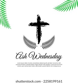 Vector illustration of Ash Wednesday Christian holy day banner